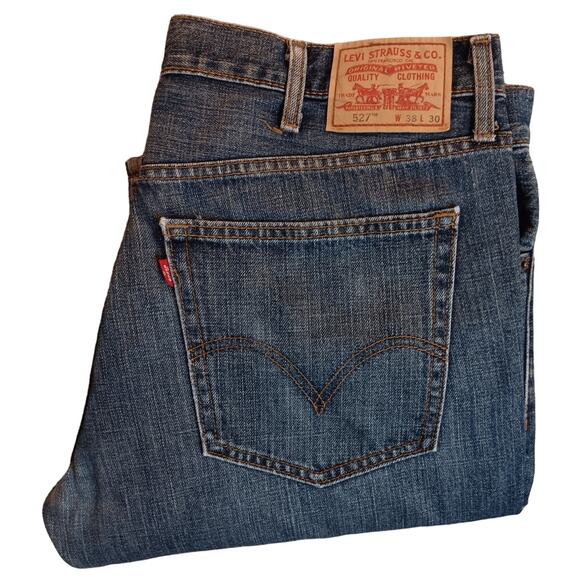 Levis 527 Bootcut Jeans Mens 39X31 Blue Fade Cowboy Style - Picture 1 of 16